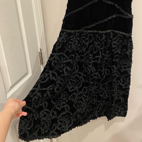 VTG 80s Crushed Velvet Black Sleeveless Party Dress NWT Deadstock - Picture 9 of 11